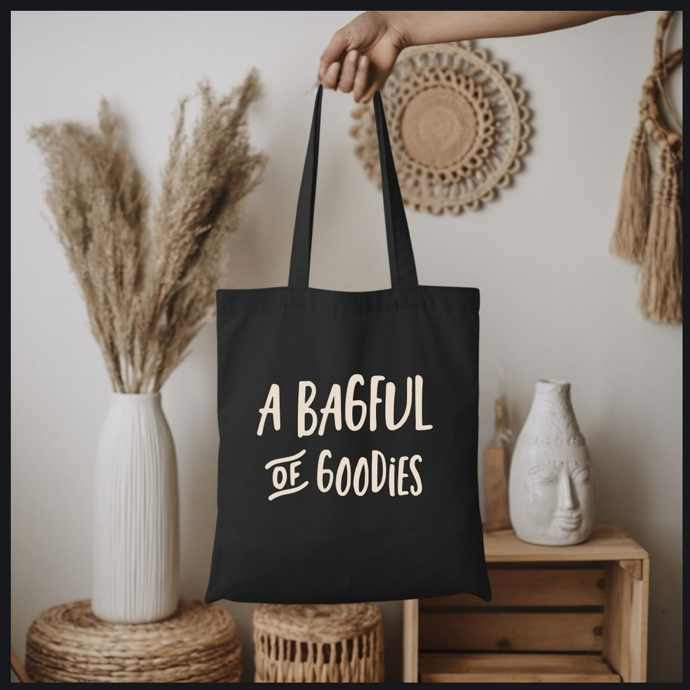 Custom Black Tote Bag A Bag Full Of Goodies